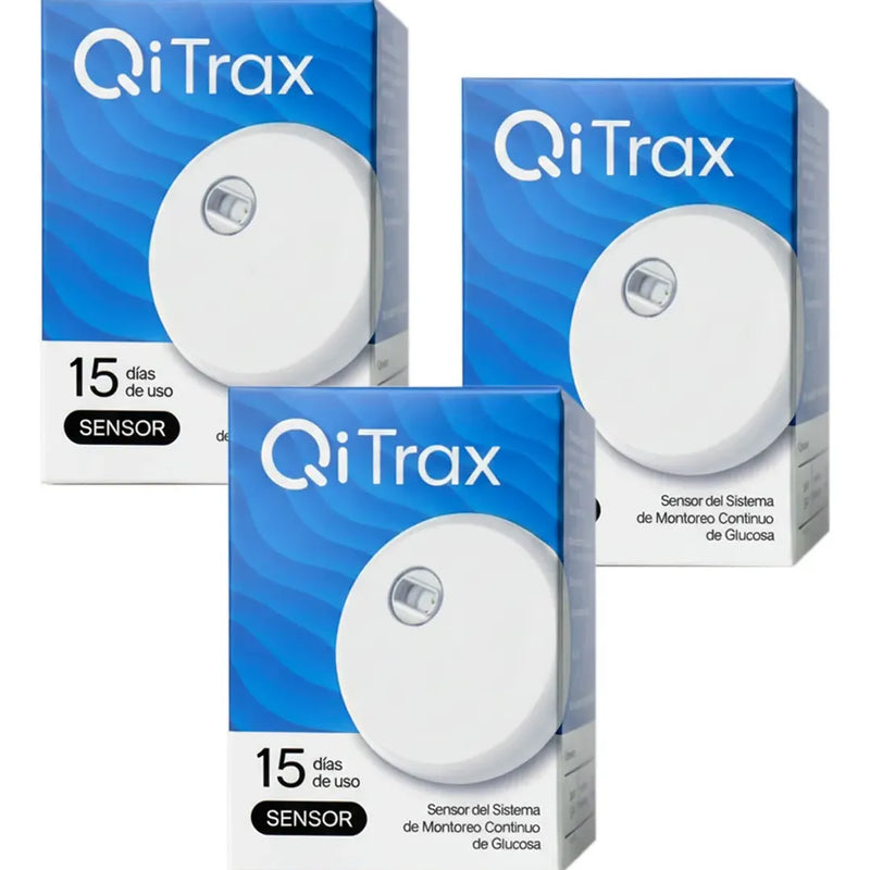 Qi-Trax Sensor continuo de glucosa (3 pack)