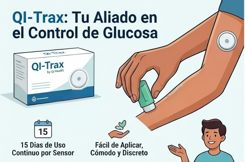 Qi-Trax Sensor continuo de glucosa