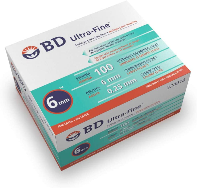 Jeringa BD Ultra-Fine para Insulina 1mL, caja con 100 piezas
