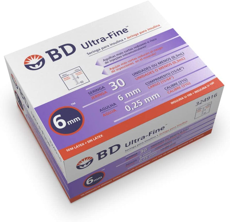 Jeringa BD Ultra-Fine para Insulina 0,3mL, caja con 100 piezas